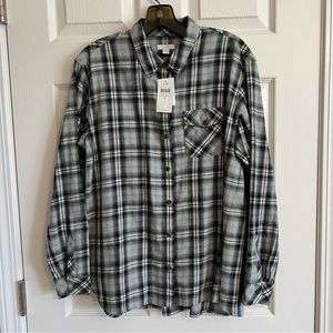 NWT J Jill Long Sleeve Plaid Button Down Shirt